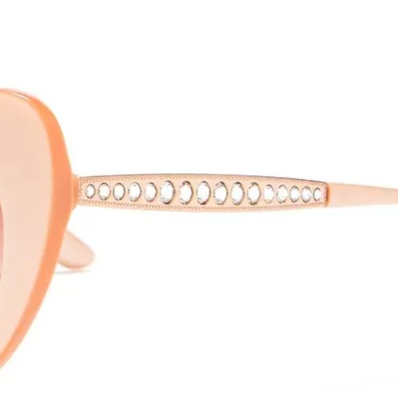 NEW Dolce & Gabbana 52mm Pearly Cat Eye Crystal Inlay Rose Gold Ombre Sunglasses - Picture 2 of 7